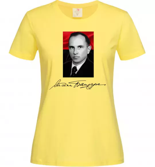 Жіноча футболка Степан Бандера Лимонний фото