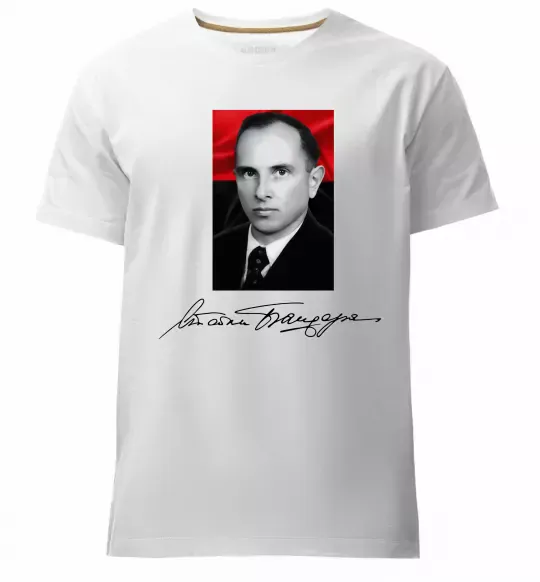 Чоловіча преміум футболка Степан Бандера Білий фото