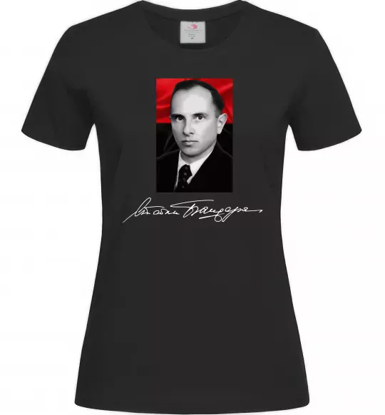 Жіноча футболка Степан Бандера Чорний фото