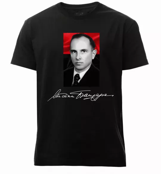 Чоловіча преміум футболка Степан Бандера Чорний фото