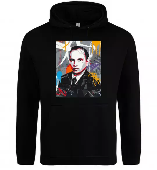 Мужская толстовка (худи) Степан Бандера графіті Черный фото