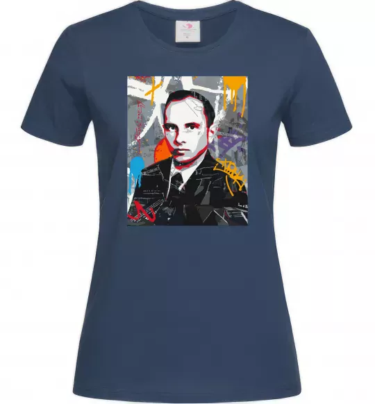 Женская футболка Степан Бандера графіті Темно-синий фото