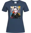 Женская футболка Степан Бандера графіті Темно-синий фото