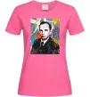 Женская футболка Степан Бандера графіті Ярко-розовый фото