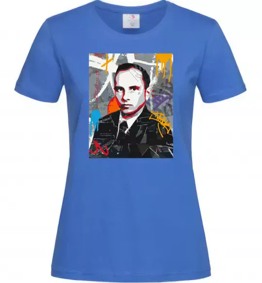 Женская футболка Степан Бандера графіті Ярко-синий фото