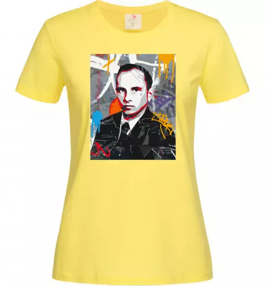 Женская футболка Степан Бандера графіті Лимонный фото