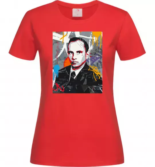 Женская футболка Степан Бандера графіті Красный фото