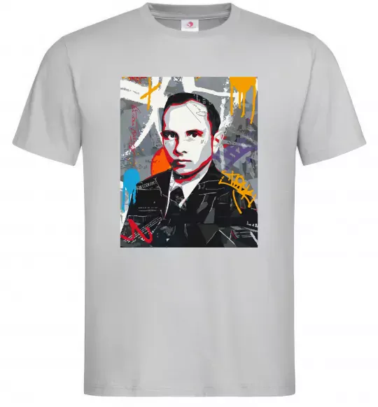 Чоловіча футболка Степан Бандера графіті Сірий фото