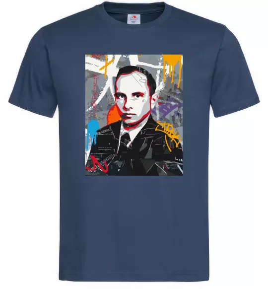 Чоловіча футболка Степан Бандера графіті Темно-синій фото