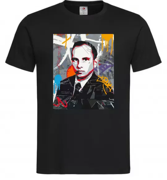 Чоловіча футболка Степан Бандера графіті Чорний фото