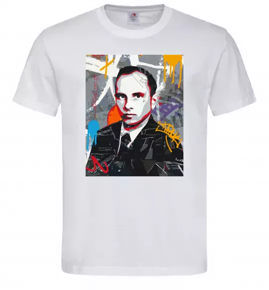 Чоловіча футболка Степан Бандера графіті Білий фото