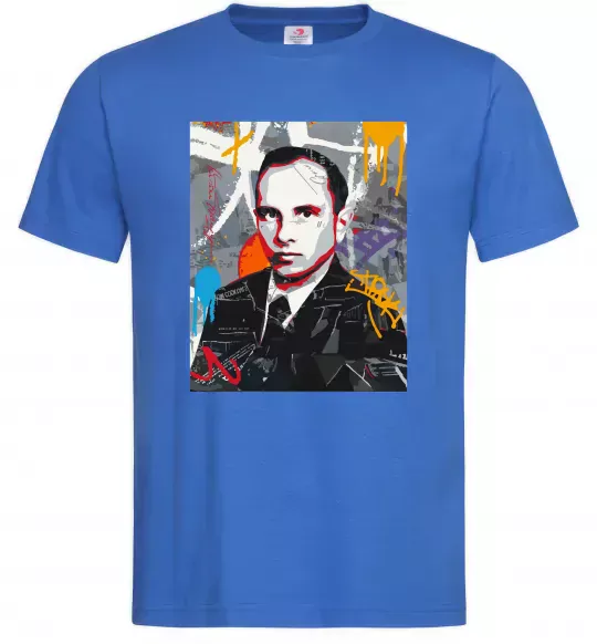 Чоловіча футболка Степан Бандера графіті Яскраво-синій фото