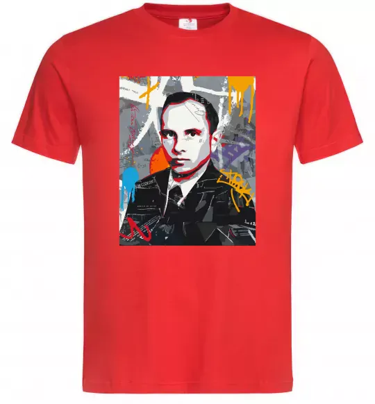 Чоловіча футболка Степан Бандера графіті Червоний фото