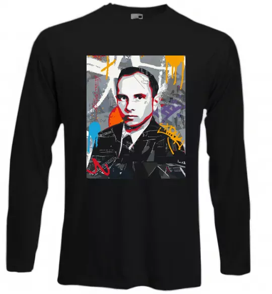 Лонгслів Степан Бандера графіті Чорний фото