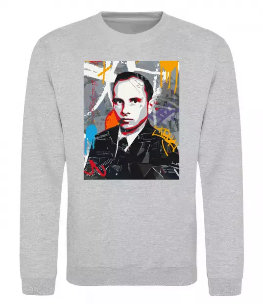 Світшот Степан Бандера графіті Сірий меланж фото