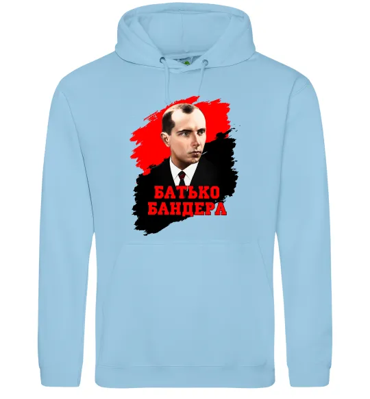 Чоловіча толстовка (худі) Батько Бандера Блакитний фото
