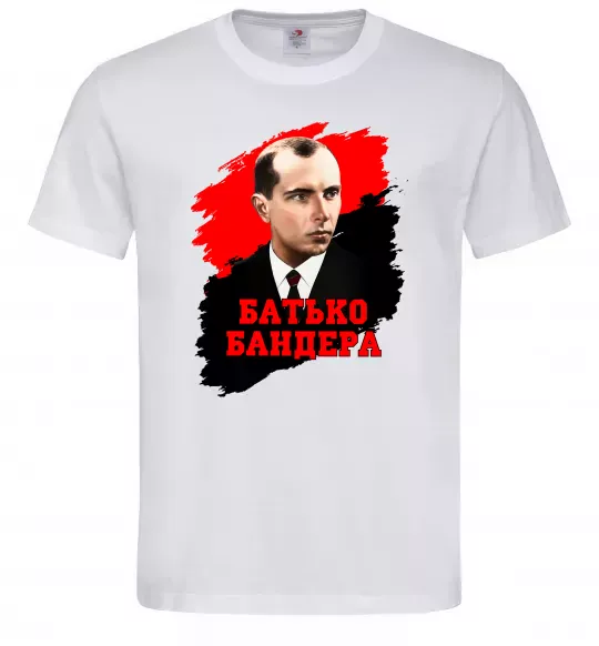 Чоловіча футболка Батько Бандера Білий фото