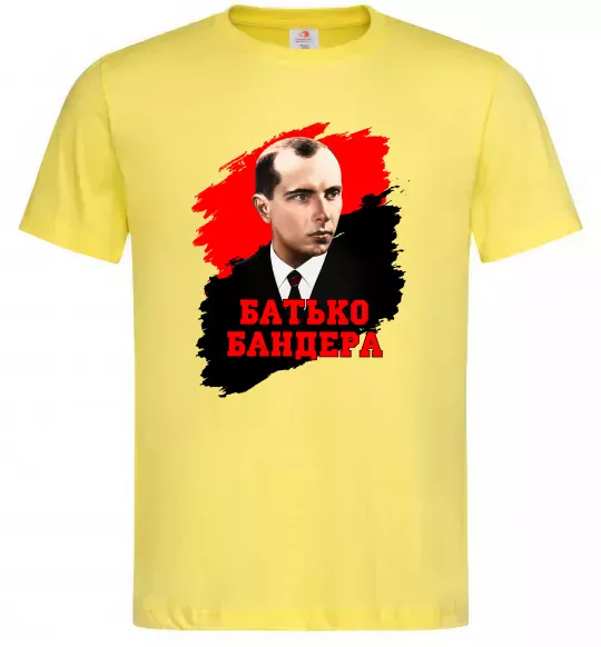Чоловіча футболка Батько Бандера Лимонний фото
