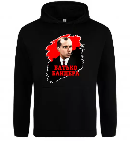 Жіноча толстовка (худі) Батько Бандера Чорний фото