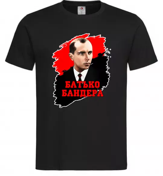 Чоловіча футболка Батько Бандера Чорний фото
