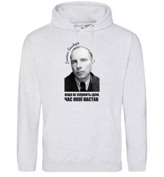 Мужская толстовка (худи) Ніщо не зупинить ідею час якої настав Серый меланж фото