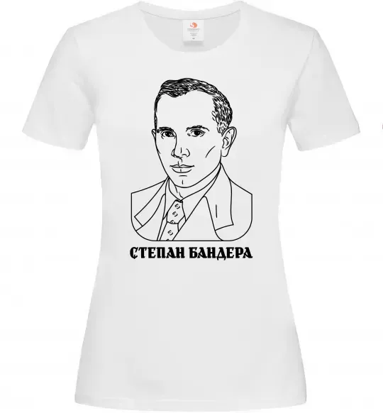 Жіноча футболка Степан Бандера малюнок Білий фото