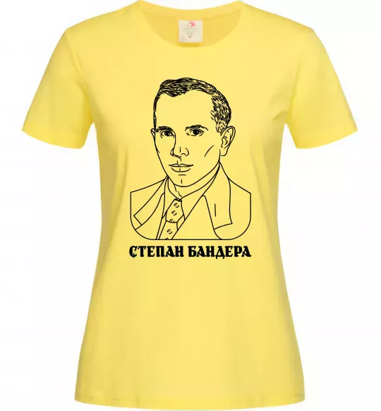 Жіноча футболка Степан Бандера малюнок Лимонний фото