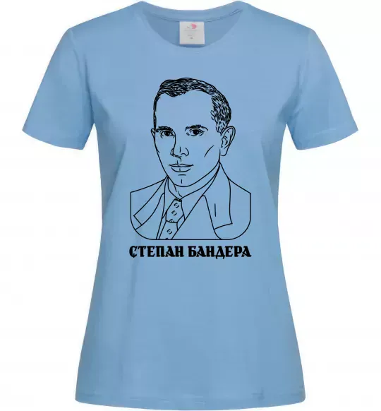 Жіноча футболка Степан Бандера малюнок Блакитний фото