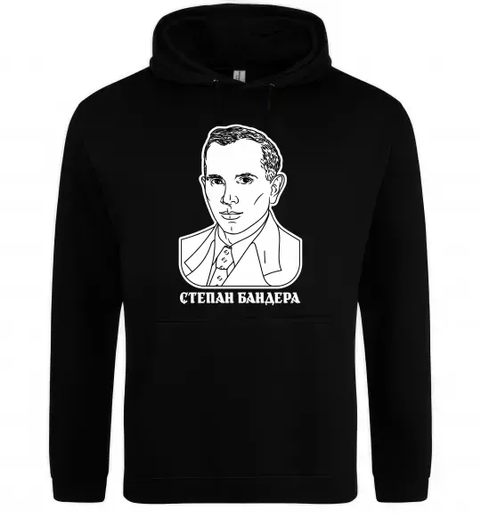 Жіноча толстовка (худі) Степан Бандера малюнок Чорний фото