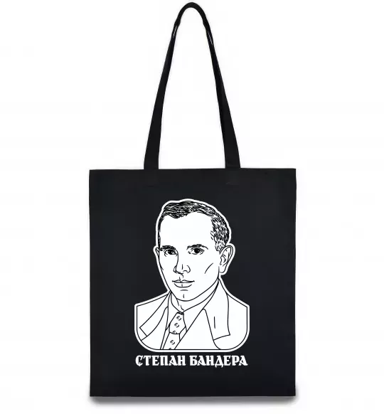 Еко-сумка Степан Бандера малюнок Чорний фото