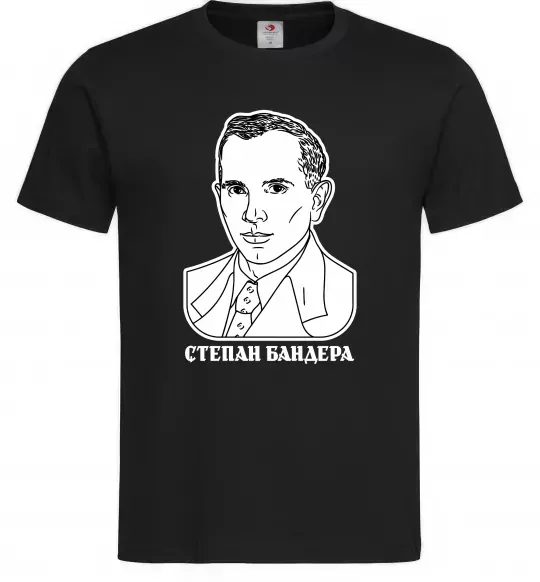 Чоловіча футболка Степан Бандера малюнок Чорний фото