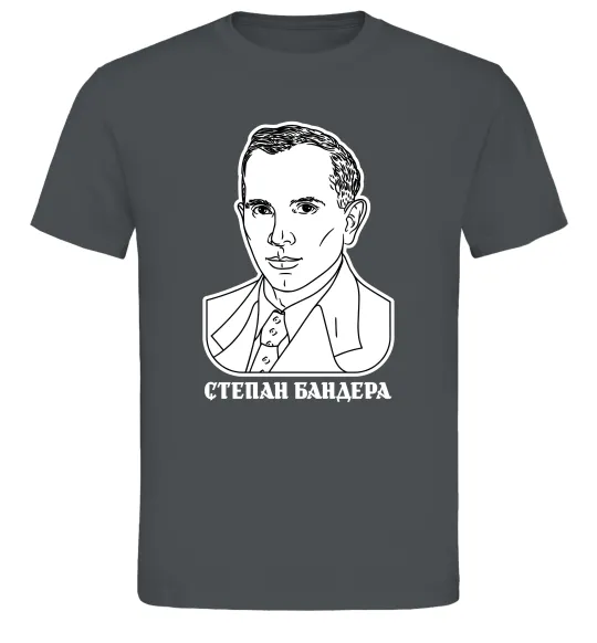 Чоловіча футболка Степан Бандера малюнок Графіт фото