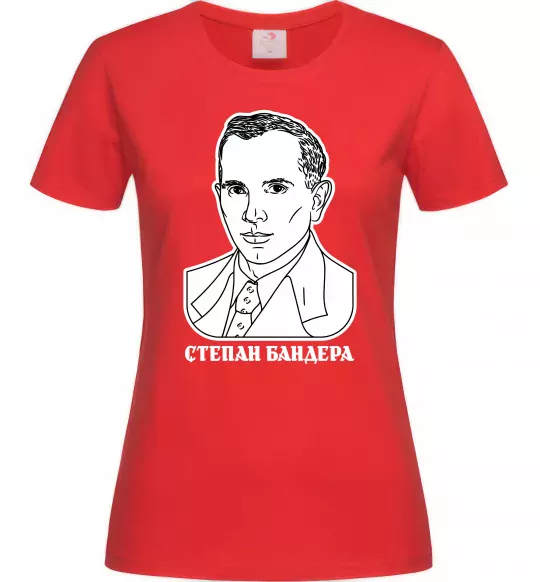 Жіноча футболка Степан Бандера малюнок Червоний фото