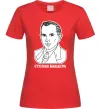 Жіноча футболка Степан Бандера малюнок Червоний фото