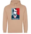 Женская толстовка (худи) Батько наш - Бандера, Україна - мати Песочный фото