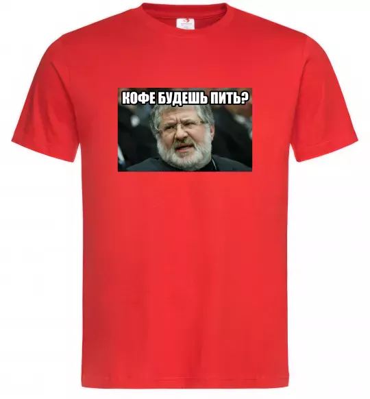 Мужская футболка Каву будеш пити? Красный фото