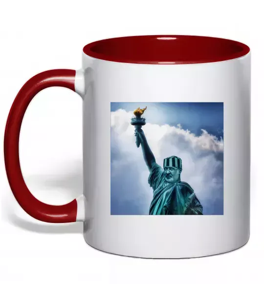 Чашка с цветной ручкой Коломойський статуя Красный фото