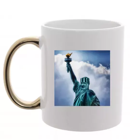 Чашка с цветной ручкой Коломойський статуя Золото фото