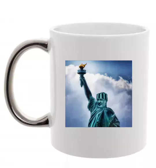 Чашка с цветной ручкой Коломойський статуя Серебро фото