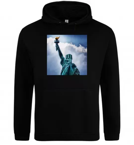 Жіноча толстовка (худі) Коломойський статуя Чорний фото