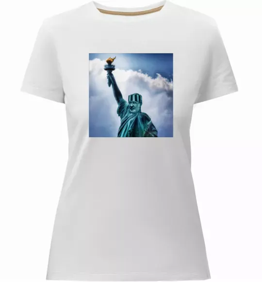 Женская премиум футболка Коломойський статуя Белый фото