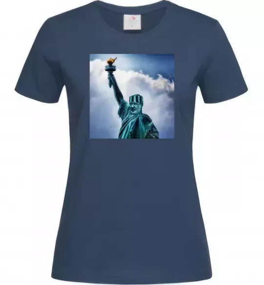 Жіноча футболка Коломойський статуя Темно-синій фото