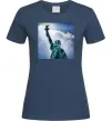 Жіноча футболка Коломойський статуя Темно-синій фото
