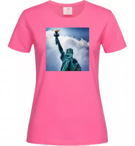 Жіноча футболка Коломойський статуя Яскраво-рожевий фото