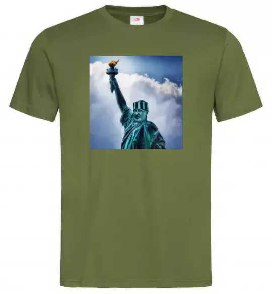 Мужская футболка Коломойський статуя Оливковый фото