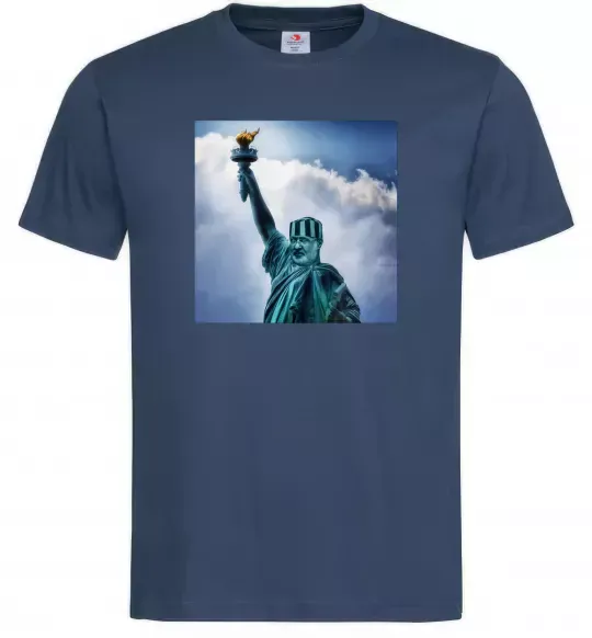 Мужская футболка Коломойський статуя Темно-синий фото