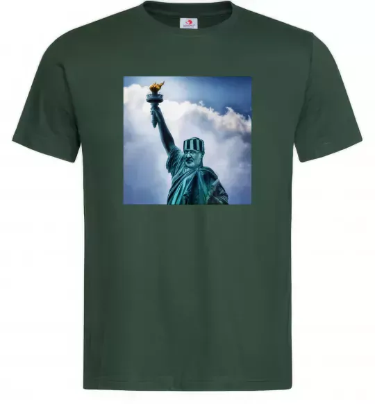 Мужская футболка Коломойський статуя Темно-зеленый фото