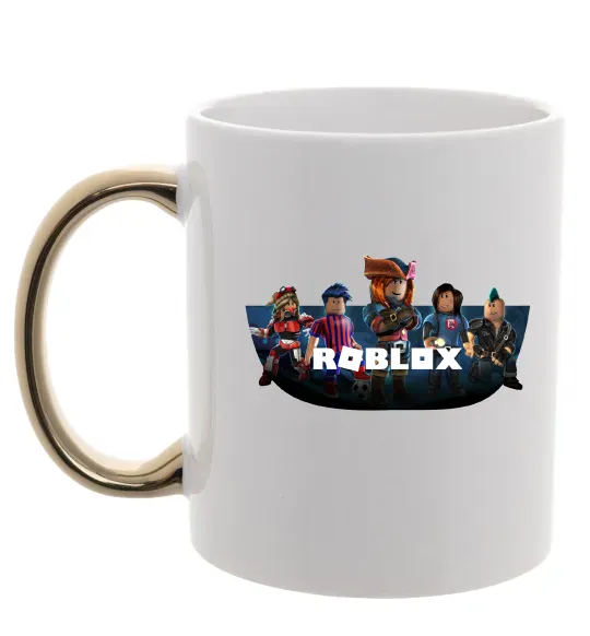Чашка з кольоровою ручкою Roblox Золото фото