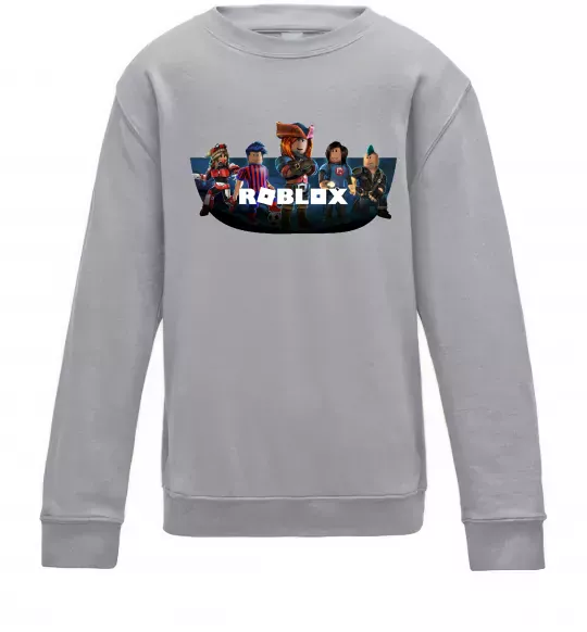 Детский Свитшот Roblox Серый меланж фото