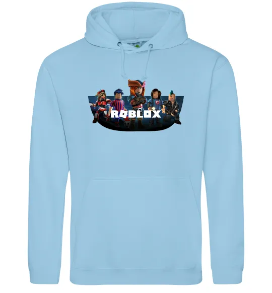 Мужская толстовка (худи) Roblox Голубой фото